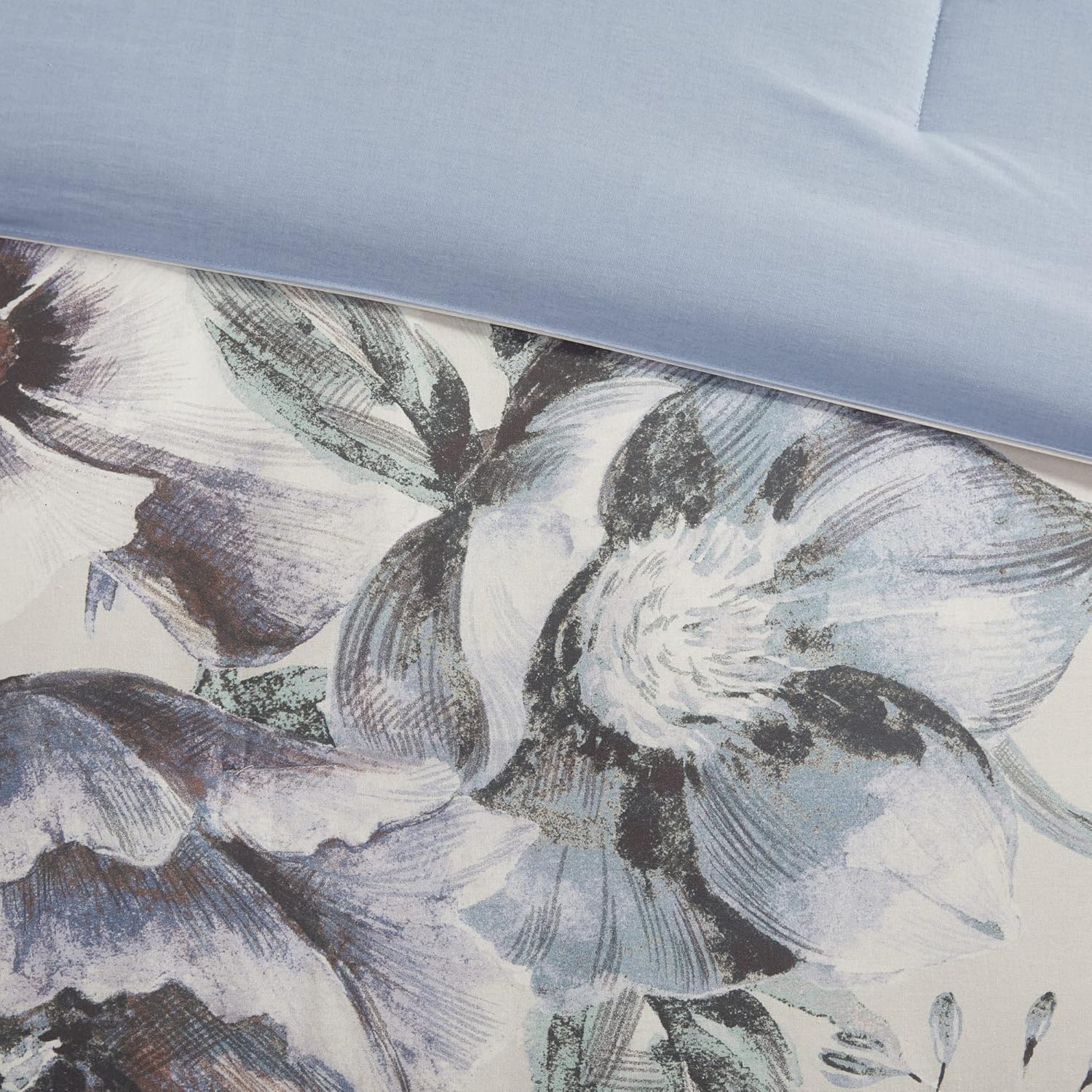 Madison Park Cassandra – Juego de edredón de mezcla de algodón, diseño femenino estampado floral colorido, capa de ropa de cama alternativa para