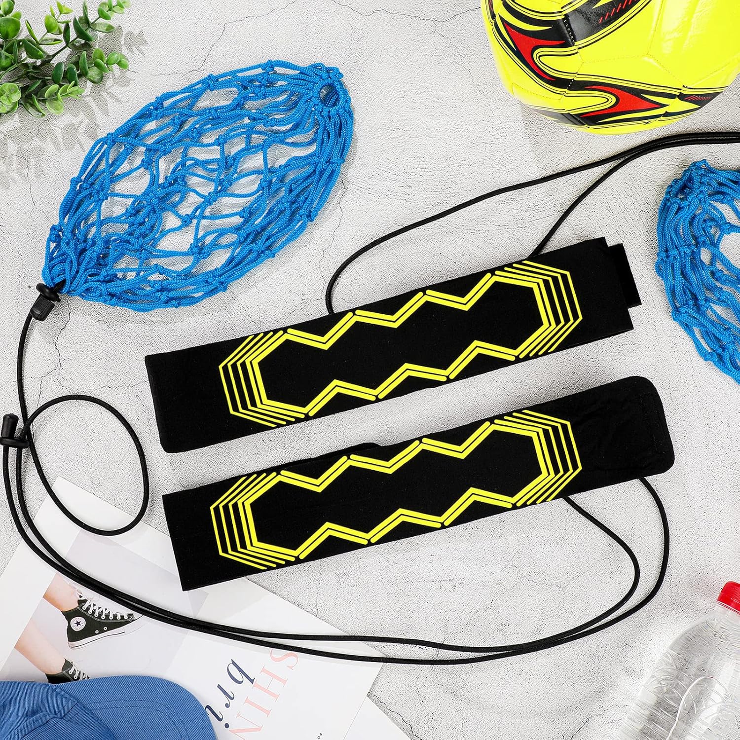 2 piezas de entrenamiento de tiro de fútbol ajustable, red de entrenamiento de retorno de fútbol para niños y adultos, red de balón de fútbol,