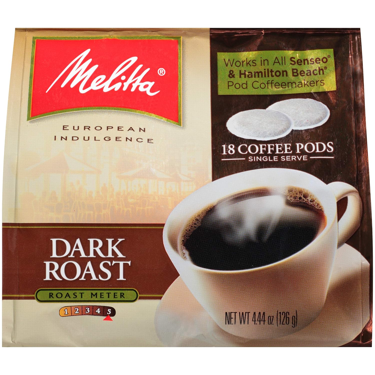 Melitta Cápsulas de café, tostado oscuro, 18 unidades (paquete de 6) 108 cápsulas en total