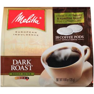 Melitta Cápsulas de café, tostado oscuro, 18 unidades (paquete de 6) 108 cápsulas en total Melitta Cápsulas de café, tostado oscuro, 18 unidades (paquete de 6) 108 cápsulas en total