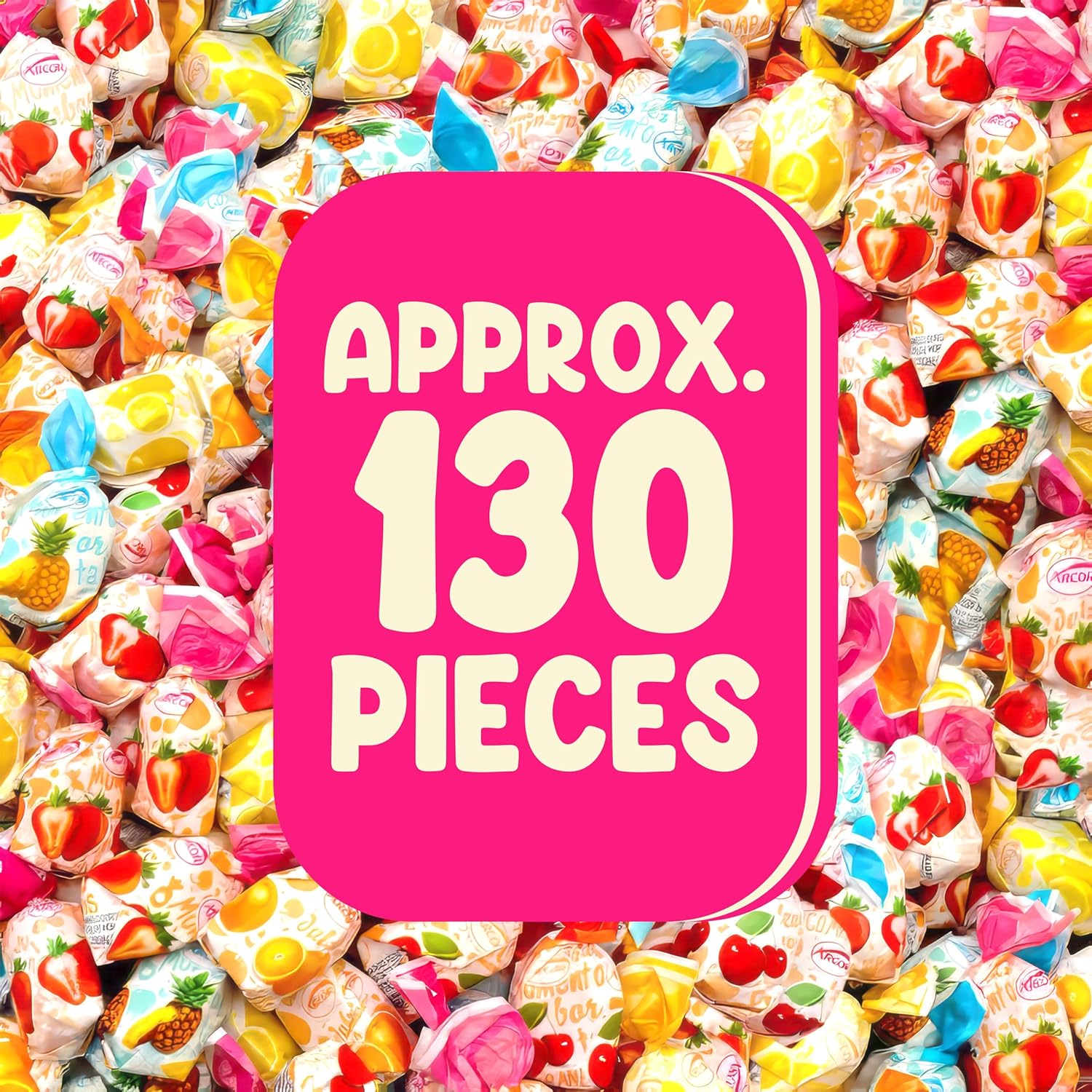 Arcor – Caramelos rellenos de frutas  Caramelos duros a granel  2 libras aproximadamente 130  Paquete variado de dulces con dulces rellenos de