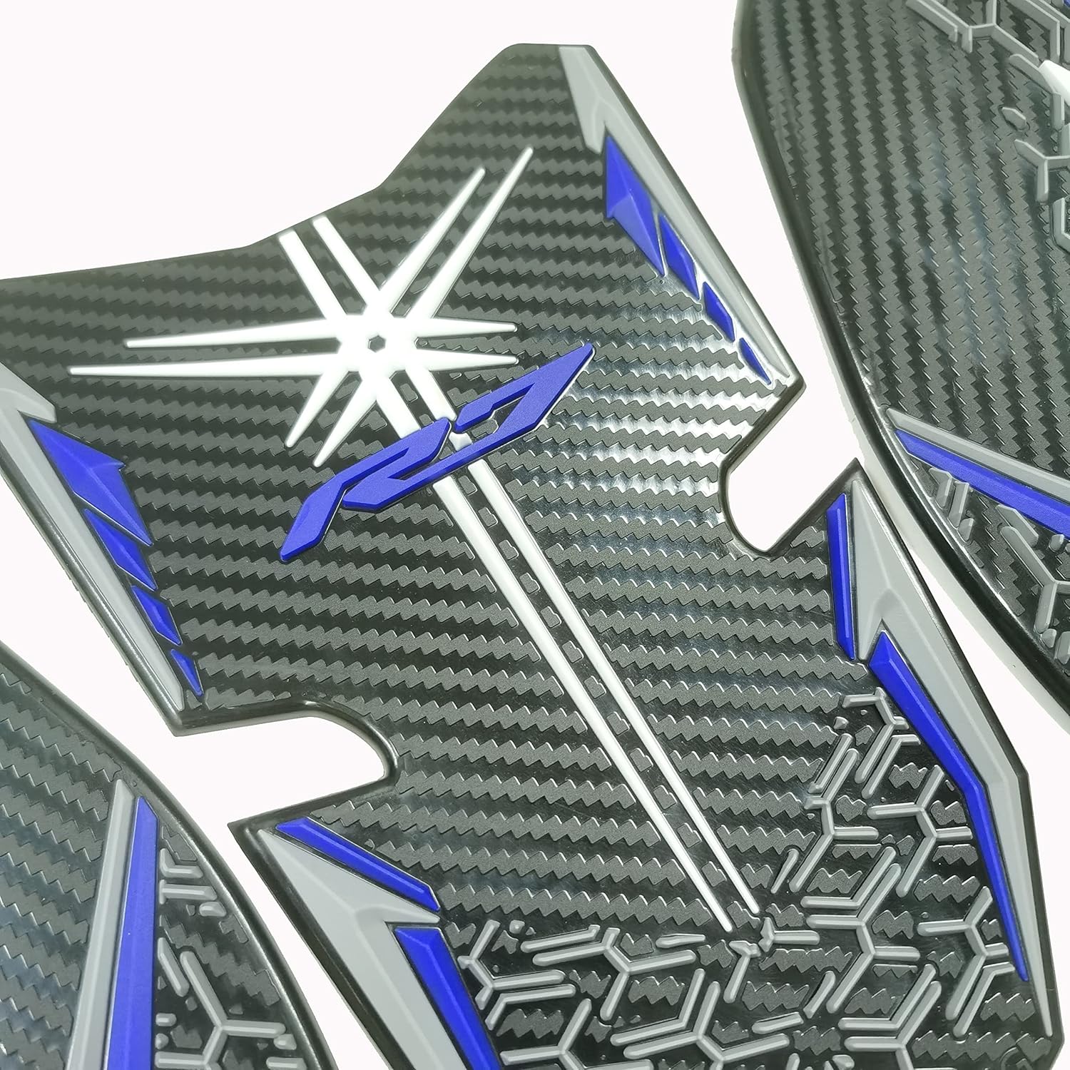 Almohadillas laterales para tanque de combustible de combustible con aspecto de carbono para motocicleta, calcomanía de vinilo 3D, protección de