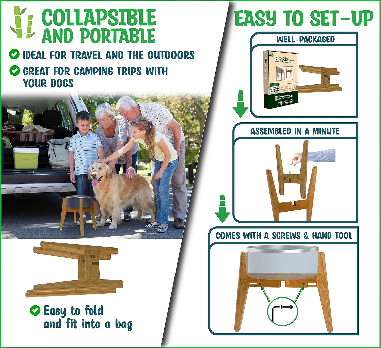 Soporte alto para cuenco de perro para razas grandes, (16 pulgadas de alto), soporte ajustable extra grande de hasta 11 pulgadas, solo soporte de