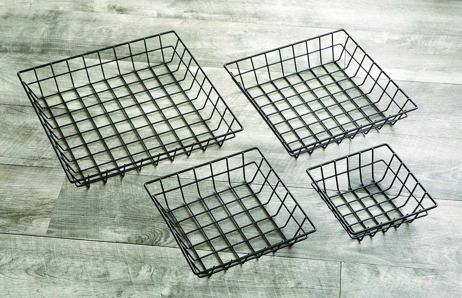 American Metalcraft SQGB6 – Cesta cuadrada de rejilla de alambre, color negro, 6 pulgadas