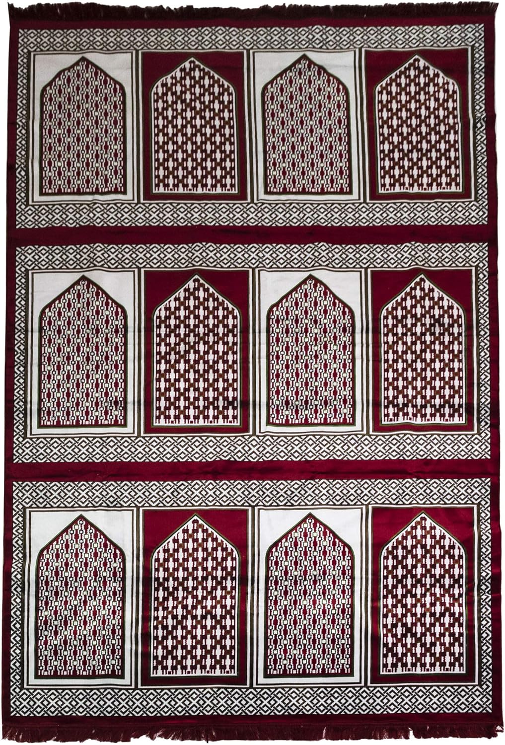 Modefa Alfombra turca de oración  Amplia alfombra de terciopelo para 12 personas, Namaz Sajadah Janamaz  Alfombra para grupo familiar (rojo)