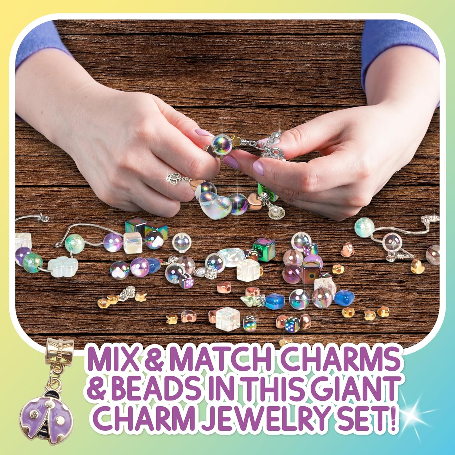 CharmWow – Kit de fabricación de joyas para niñas de 5 a 7 años en adelante, kit de fabricación de collares y pulseras para niños con cuentas