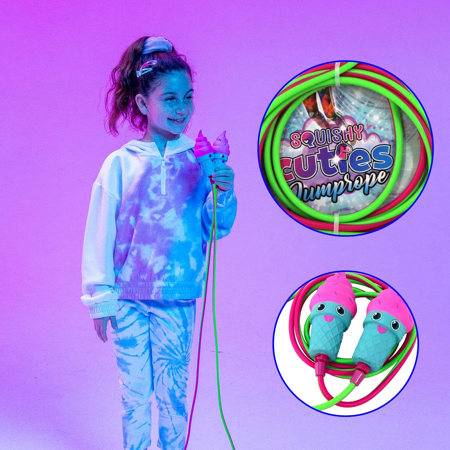 KESS Squishy Cuties – Jump Rope For Kids, Fitness Jump Rope, Skipping Rope, Excercise Jump Rope, 7ft long, Outdoor Fun Activity, Great Party Favors