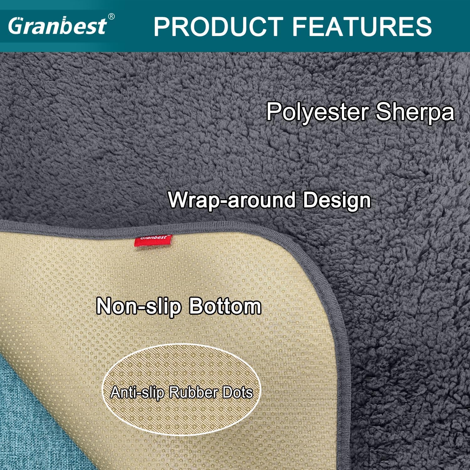 Granbest Funda de cojín gruesa y ultrasuave para silla, protector de sofá antideslizante, funda de cojín lavable para mascotas (silla, gris)
