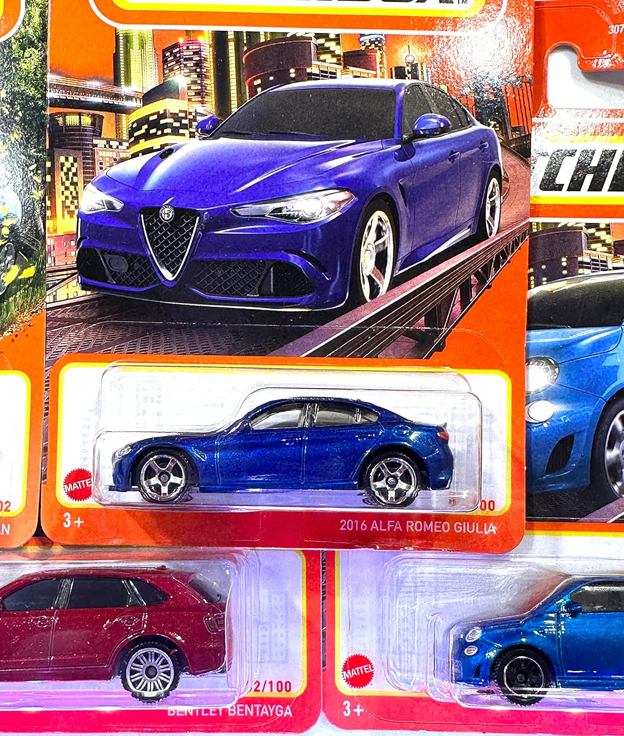 Matchbox – Paquete de 5 unidades – Europeo – Bentley – Fiat – Alfa Romeo – Mini – Levc – Menta  NrMint – Se envía burbujas envueltas en una caja con