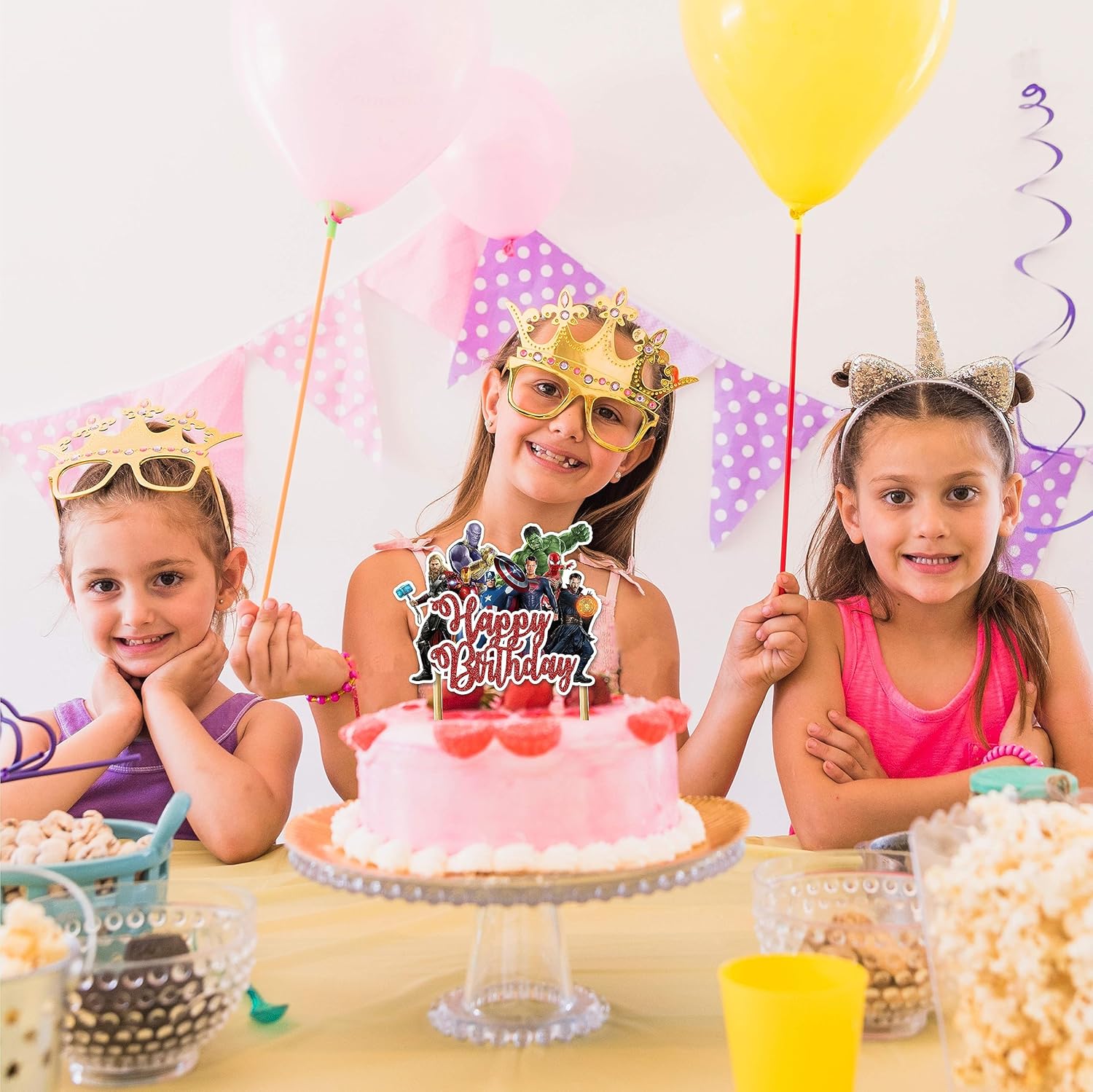 Seyal Decoración para pastel de feliz cumpleaños de Suprhero