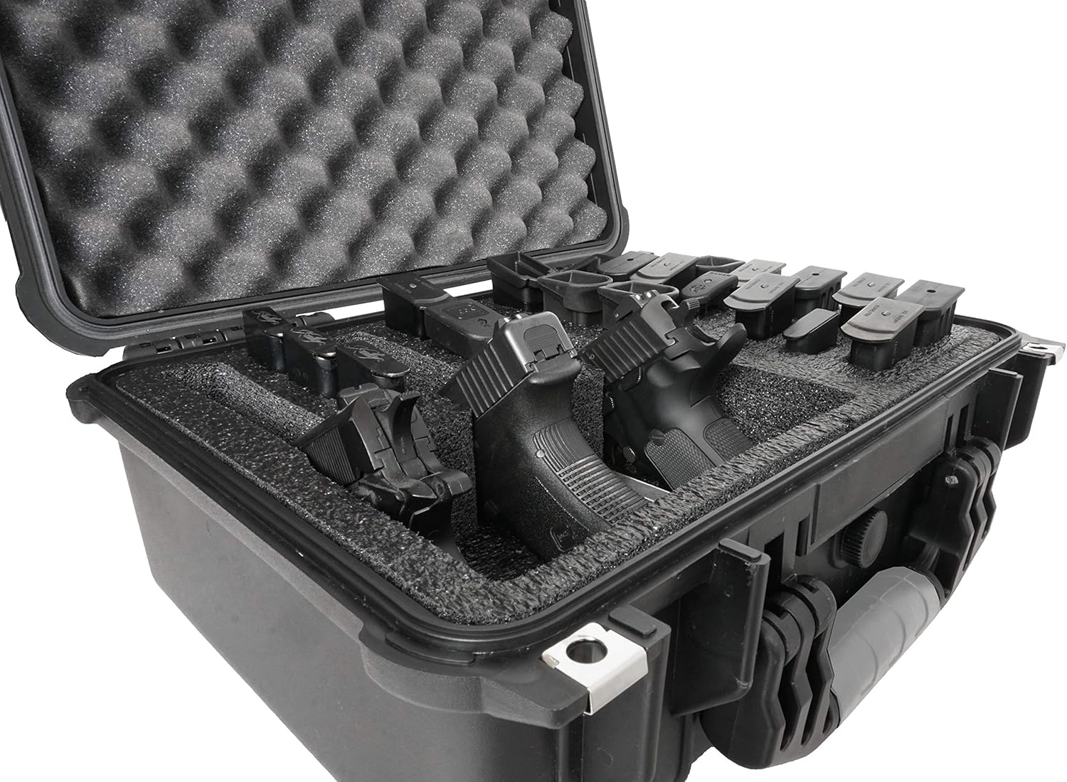 Case Club 3 pistolas y accesorios y hasta 23 cargadores precortados estuche impermeable con gel de sílice para ayudar a prevenir el óxido de la