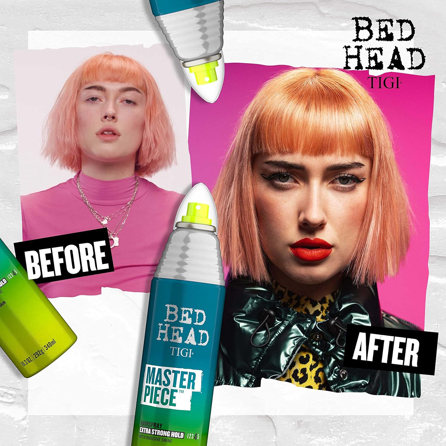 TIGI Bed Head Masterpiece – Laca brillante para el cabello de sujeción fuerte, tamaño de viaje, 2.4 onzas