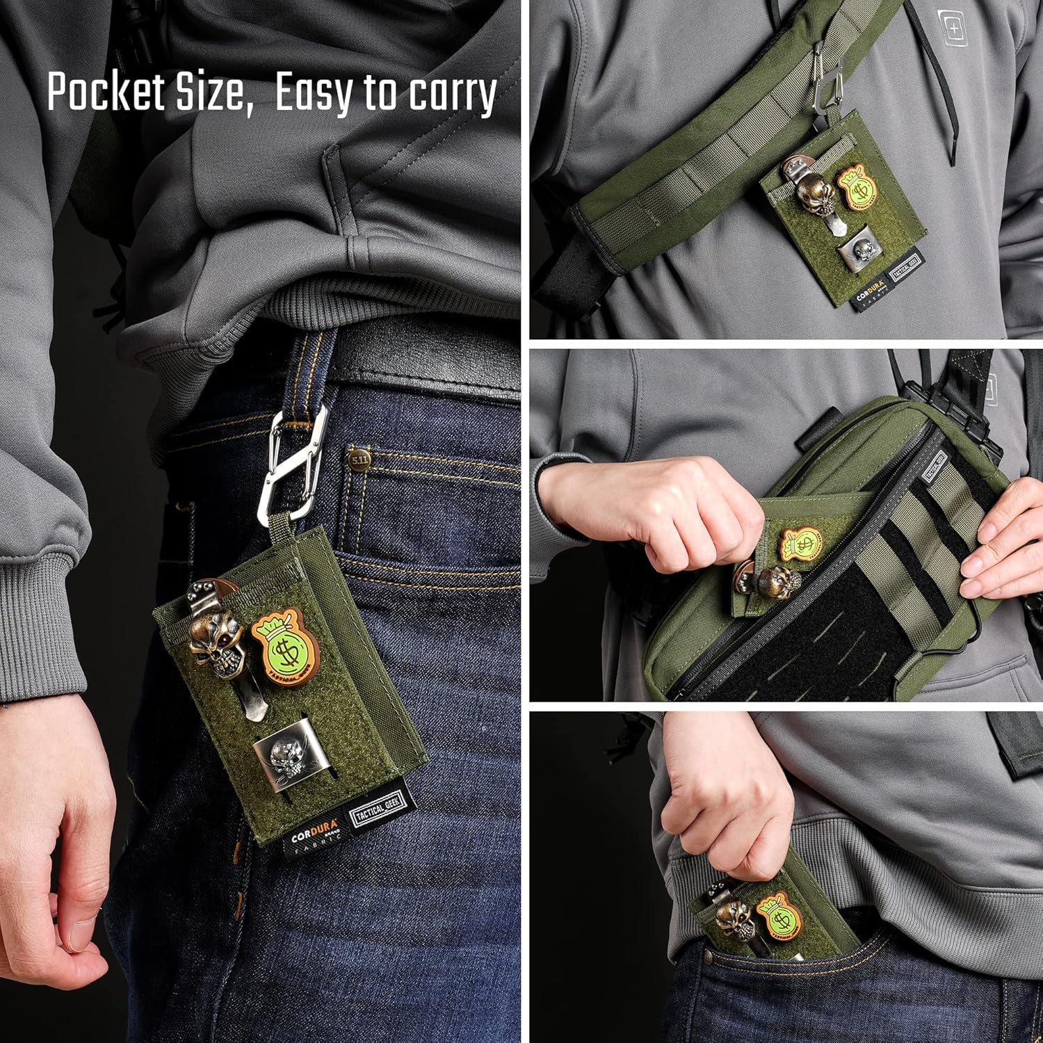 TACTICAL GEEK EXT5 EDC – Bolsa de almacenamiento delgada, elegante y ligera, organizador de tarjetas con tela de nailon, bolsillo para tarjetas de