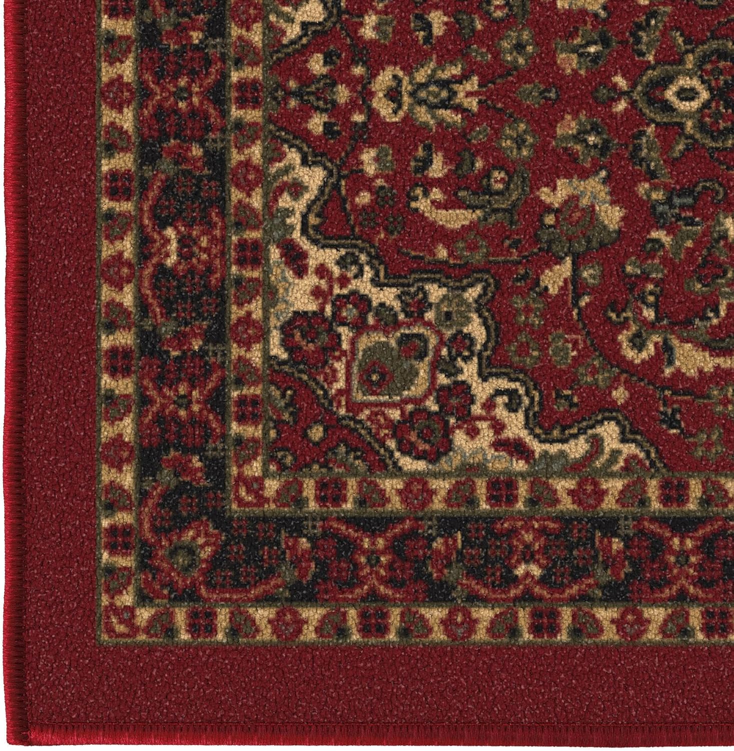 Ottomanson Ottohome Collection – Alfombra antideslizante de goma con diseño oriental, 5 x 7 pies, 5 x 6 pies 6 pulgadas, color rojo