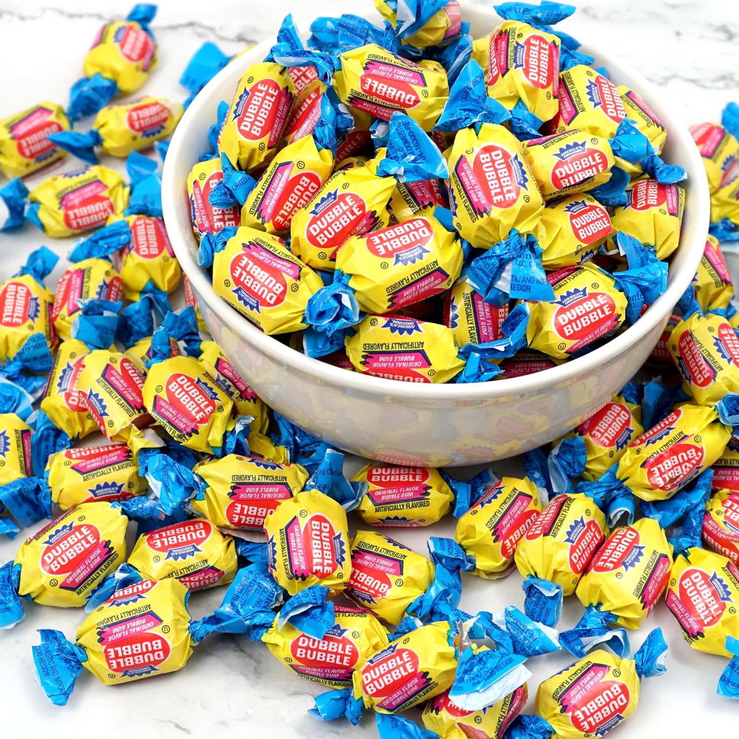 Dubble Bubble Original Gum  Bolsa a granel de 2 libras (aproximadamente 140 piezas)  Goma de mascar envuelta individualmente  The Hampton Popcorn &