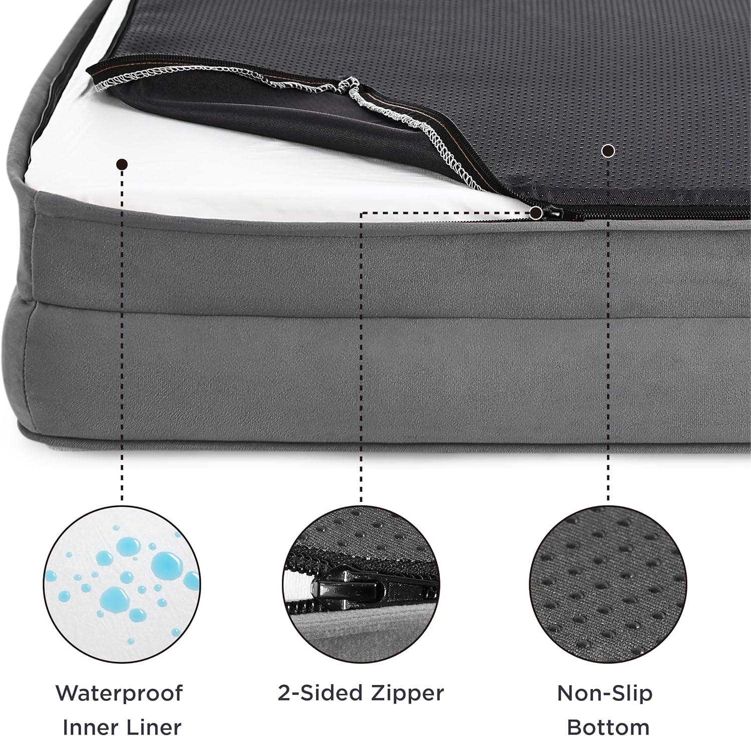 Bedsure Cama ortopédica para perros extragrandes, sofá cama lavable XL para perro, sofá cama grande de espuma de apoyo para mascotas con funda