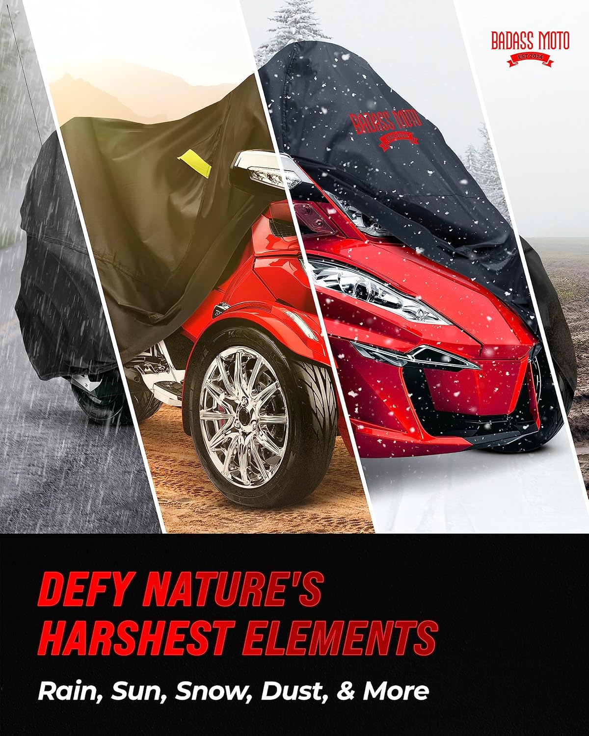 La funda compatible con Can Am Ryker se adapta a 600, Rally, Sport, Can Am Ryker 900 Cover. Toda la protección Wx duradera impermeable Can Am Ryker