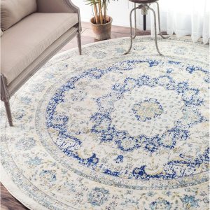 nuLOOM Verona – Alfombra persa redonda envejecida, de 5 pies, color azul nuLOOM Verona – Alfombra persa redonda envejecida, de 5 pies, color azul