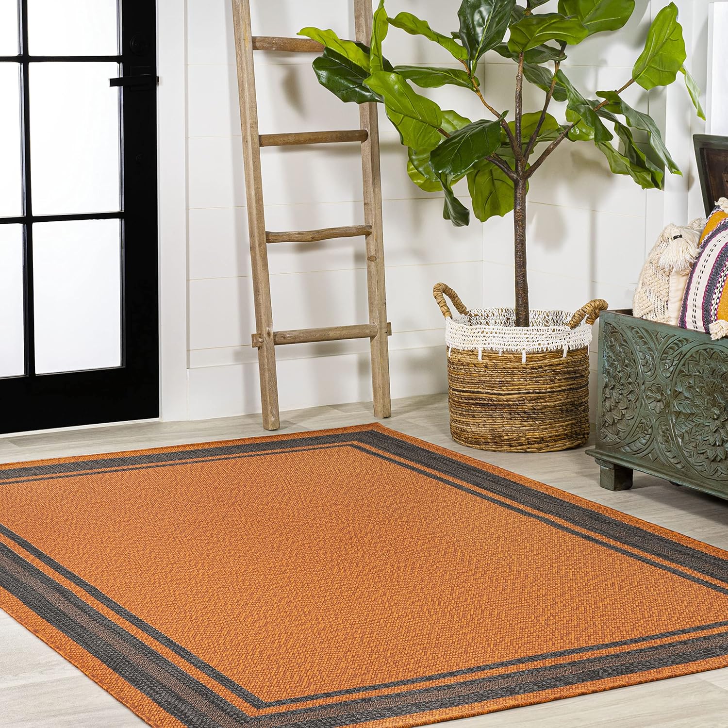 JONATHAN Y SMB201A-3 James – Alfombra de transición moderna a rayas para interiores y exteriores, estilo casa de campo, alto tráfico, cocina, sala