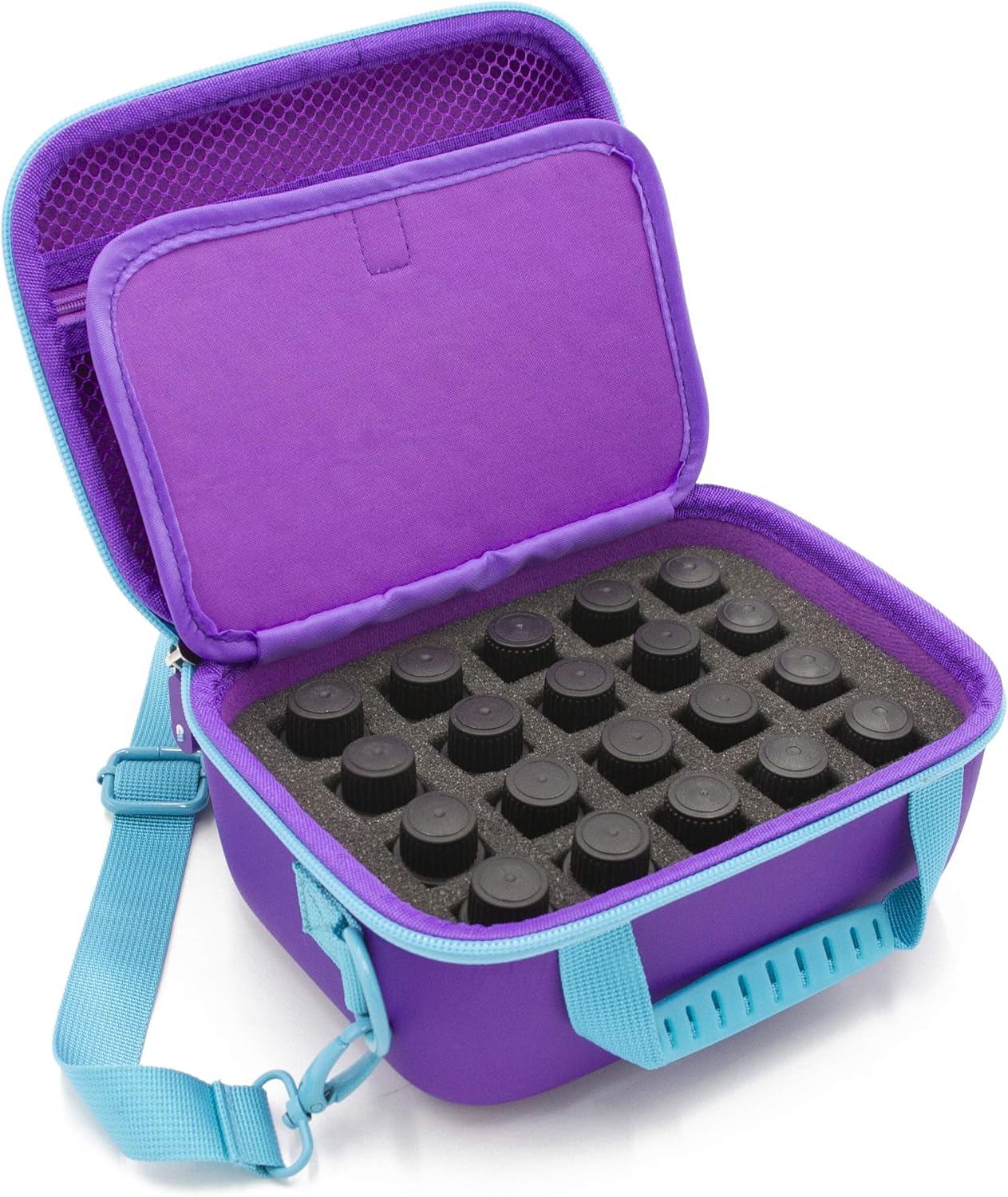 CASEMATIX Estuche de aceite esencial para transportar 20 botellas individuales de 0.2 fl oz, 0.39 onzas líquidas y 0.5 onzas líquidas, bolsa de