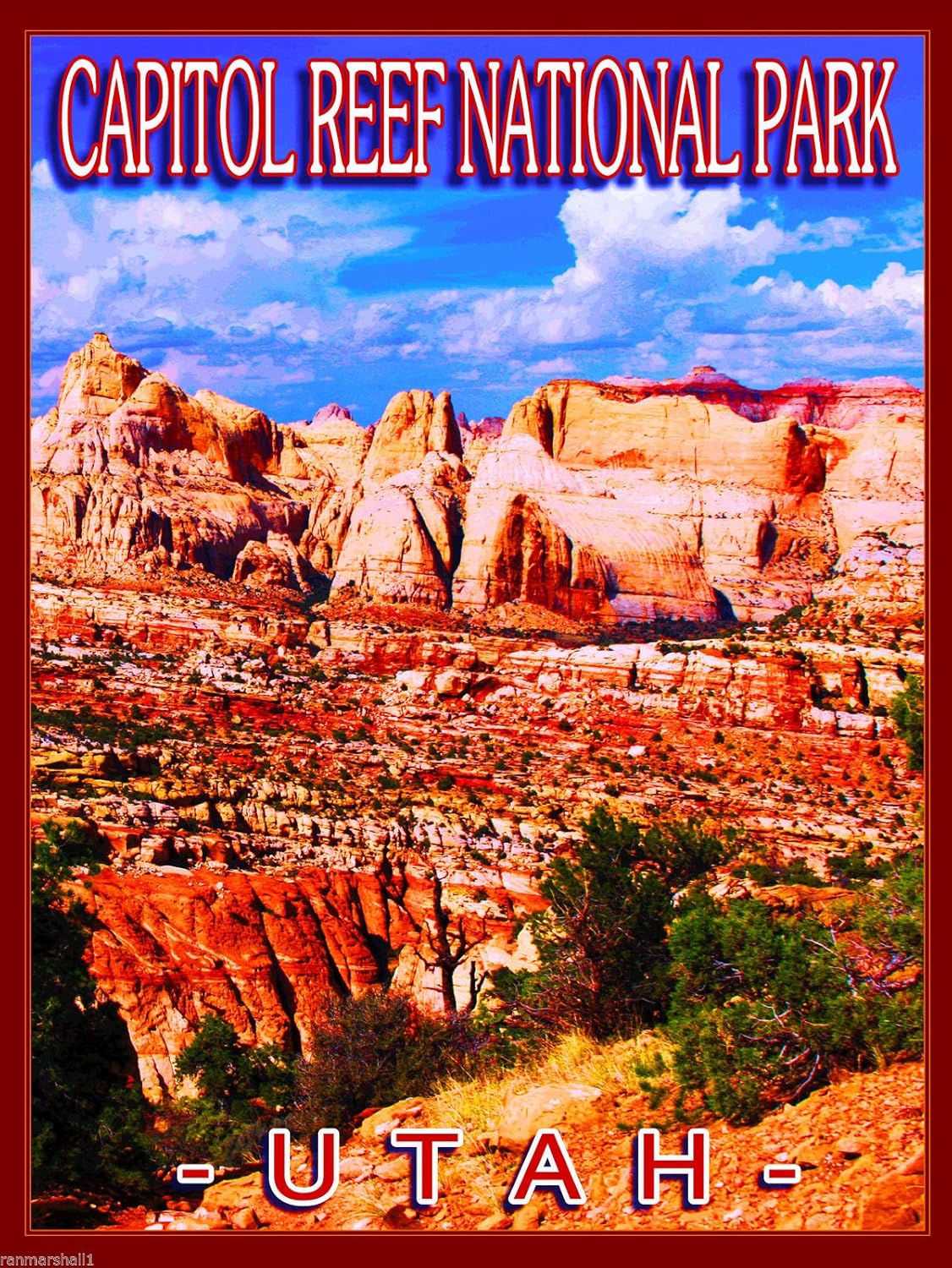 Imán Capitol Reef National Park Utah Estados Unidos Viaje Anuncio Arte Imán