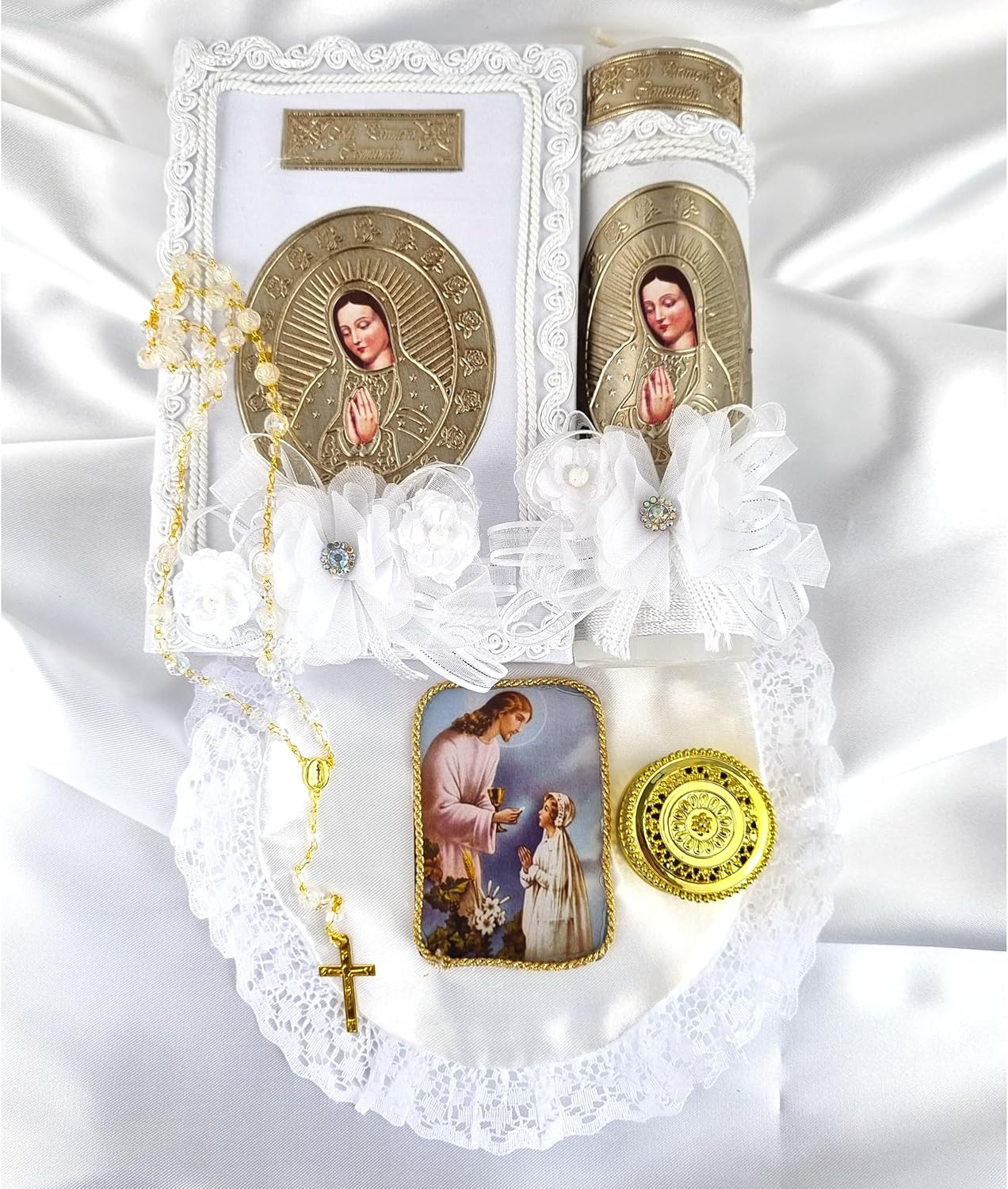Biblia y vela de primera comunión – Biblia y Vela de Primera comunión para niña – Vela para Primera comunion niña – Juego de velas de primera