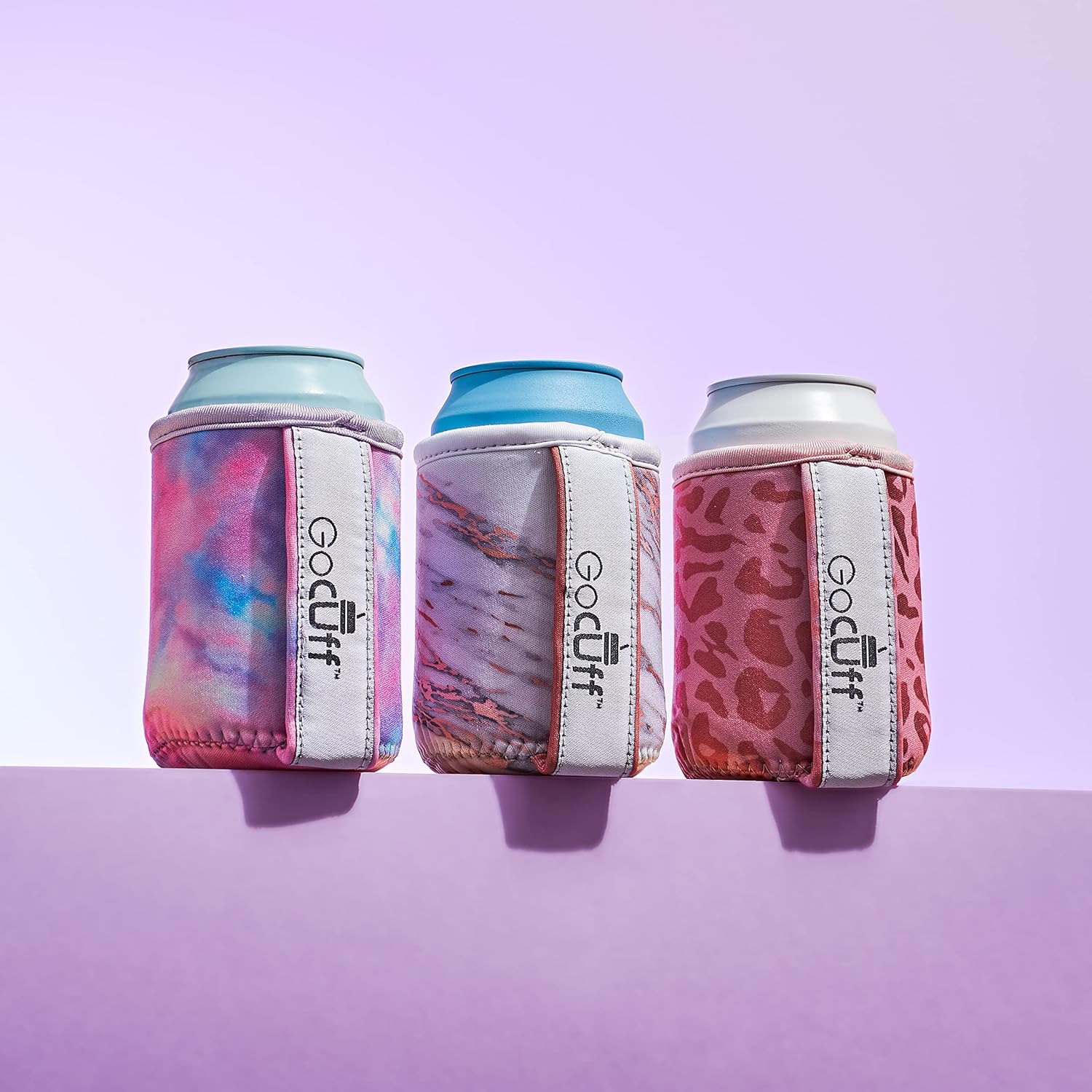 GoCuff – Fundas para puños de latas regulares, aislantes reutilizables con asa neopreno con mangas aisladas para refrescos, bebidas energéticas,