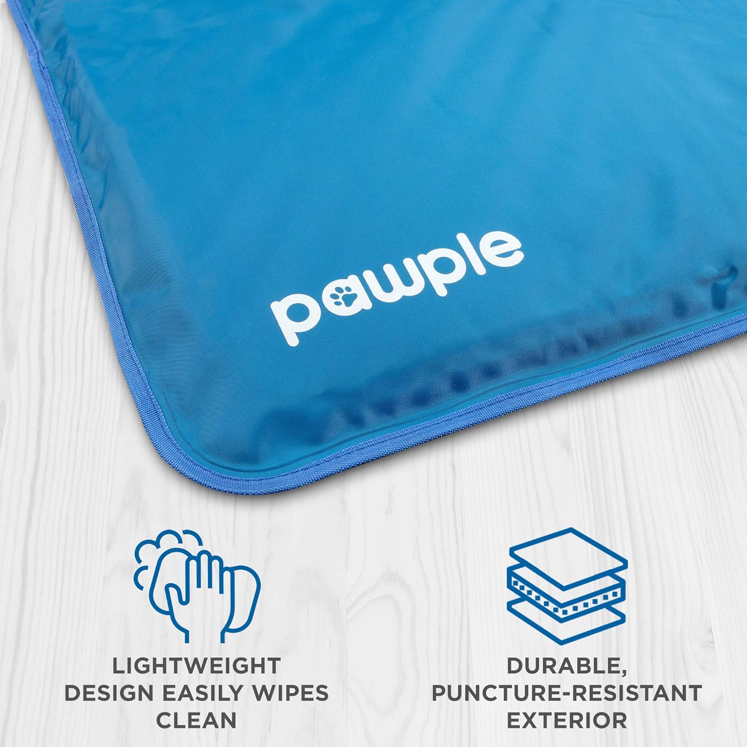 Pawple Alfombrilla de enfriamiento para perros para perreras, jaulas y camas, base de espuma gruesa de 32 x 22 pulgadas
