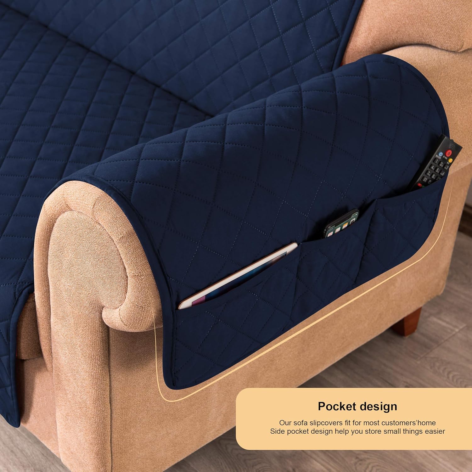 DyFun Funda de sofá reversible, protector de muebles con correas elásticas para sala de estar, antideslizante, lavable, para mascotas, niños y niños