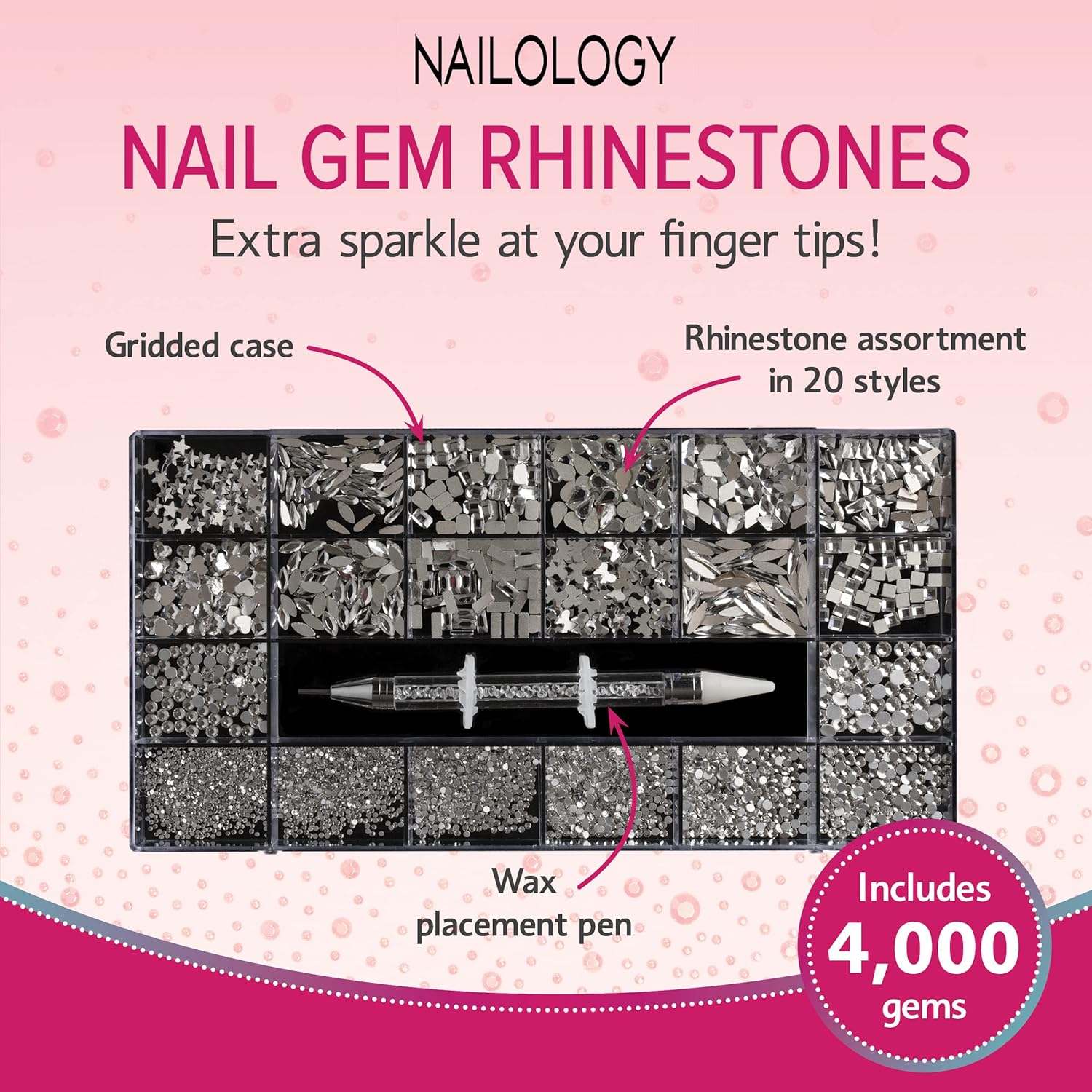 Nail Art – Diamantes de imitación de uñas de Nailology, suministros de arte de uñas, joyas de decoración de uñas para arte de uñas 3D, accesorios de