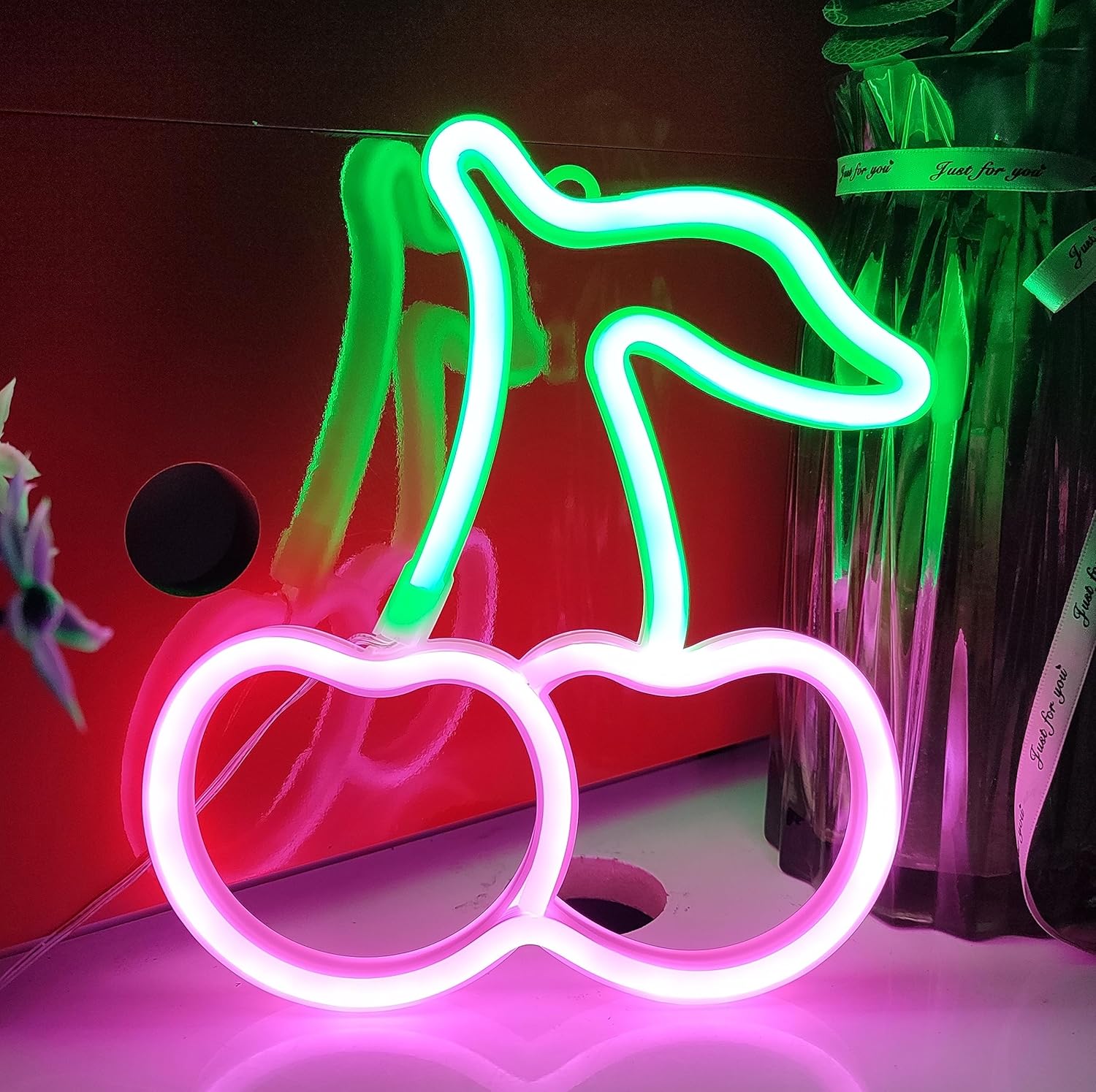 JYWJ Letreros de neón, luz de neón alimentada por USB o 3 AA, decoración de mesa LED, decoración de pared de dormitorio, regalo de cumpleaños,
