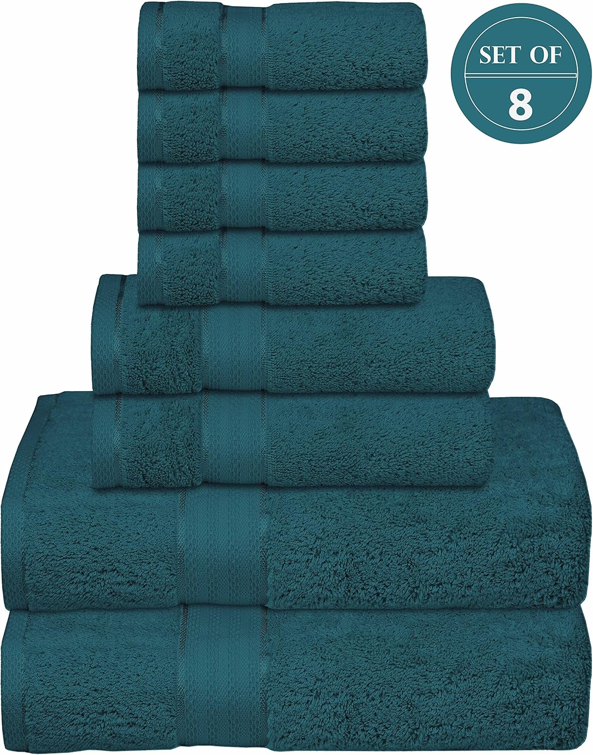 GLAMBURG Juego de toallas prémium de 8 piezas de 700 GSM, contiene 2 toallas de baño de 30 x 54 pulgadas, 2 toallas de mano de 16 x 28 pulgadas, 4