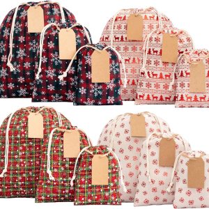 ERIBAGZ Bolsas de regalo de Navidad reutilizables + 15 etiquetas de regalo y cuerda. Bolsas de regalo reutilizables multiusos. Coloridas – Bolsas de ERIBAGZ Bolsas de regalo de Navidad reutilizables + 15 etiquetas de regalo y cuerda. Bolsas de regalo reutilizables multiusos. Coloridas – Bolsas de