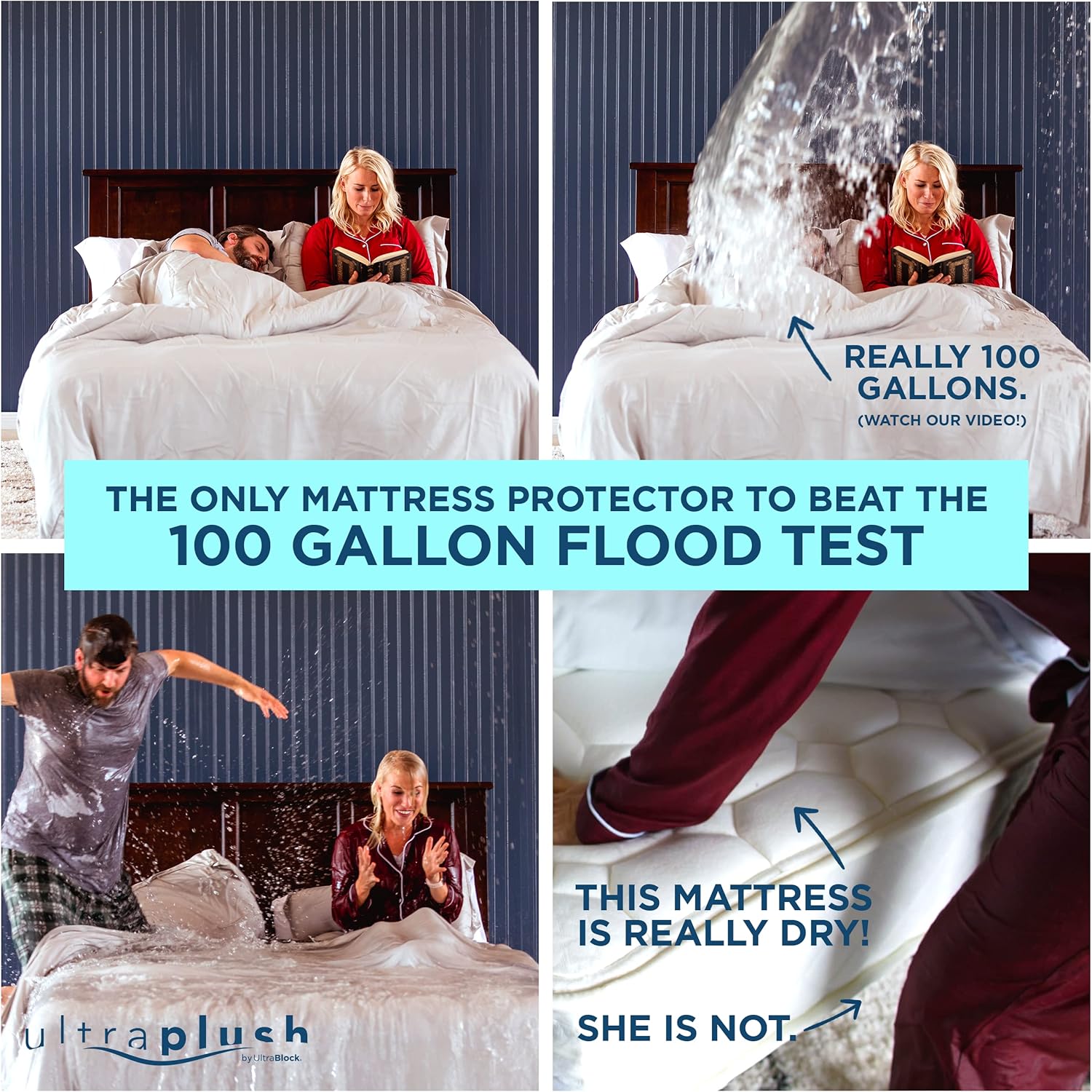 Protector de colchón impermeable UltraPlush Premium Funda muy suave y silenciosa - Imagen 4