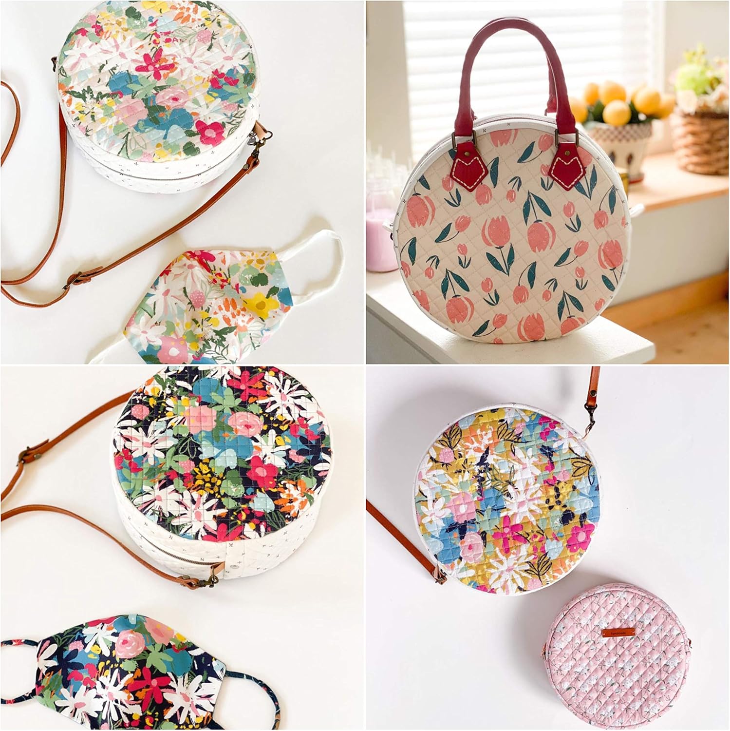 COTTONVILL Colección Bloom 20COUNT – Tela de acolchado con estampado de algodón (1 yarda, 03-Bloom Main-3)