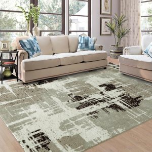 Zacoo Alfombras de área de 9 x 12 pies para decoración de sala de estar y dormitorio, alfombra moderna de pelo bajo, alfombra abstracta suave Zacoo Alfombras de área de 9 x 12 pies para decoración de sala de estar y dormitorio, alfombra moderna de pelo bajo, alfombra abstracta suave