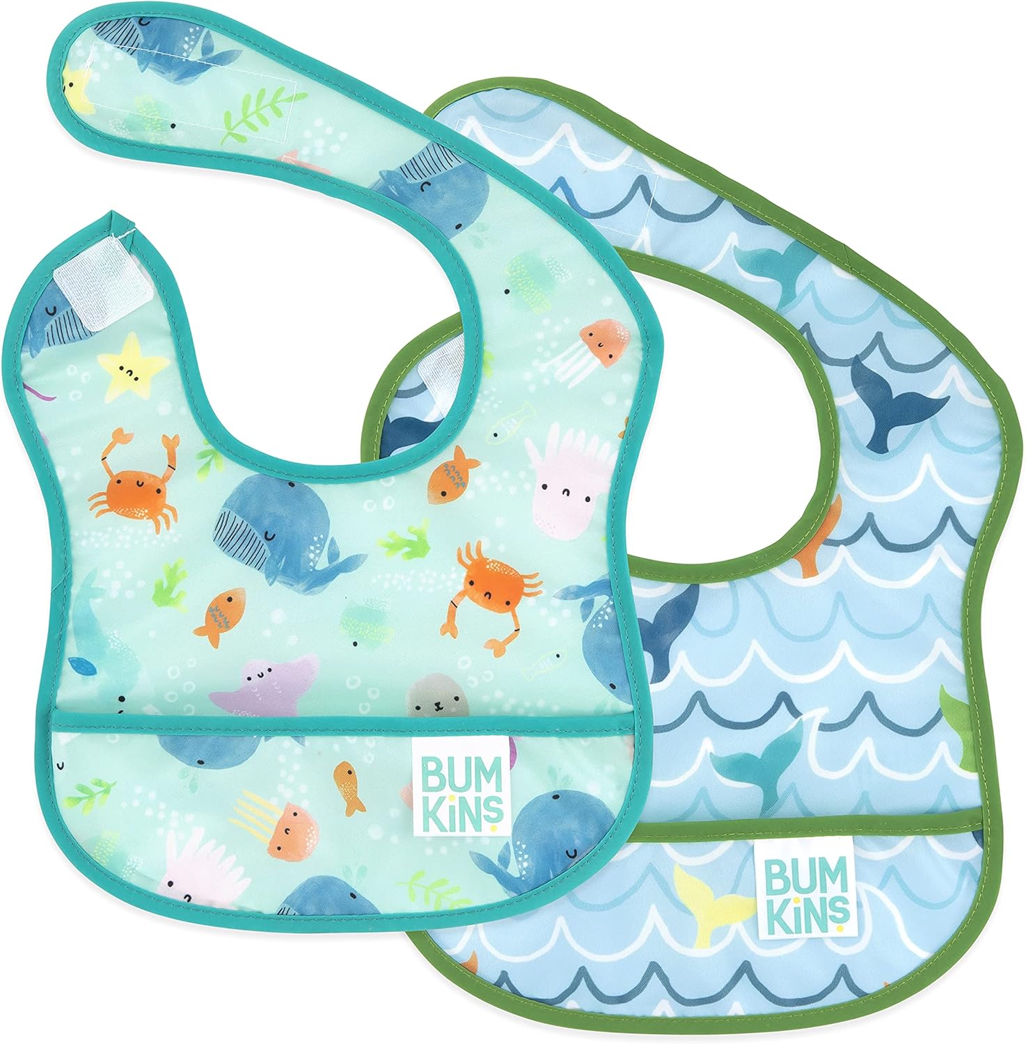 Babero impermeable Bumkins, paquete de 2 unidades