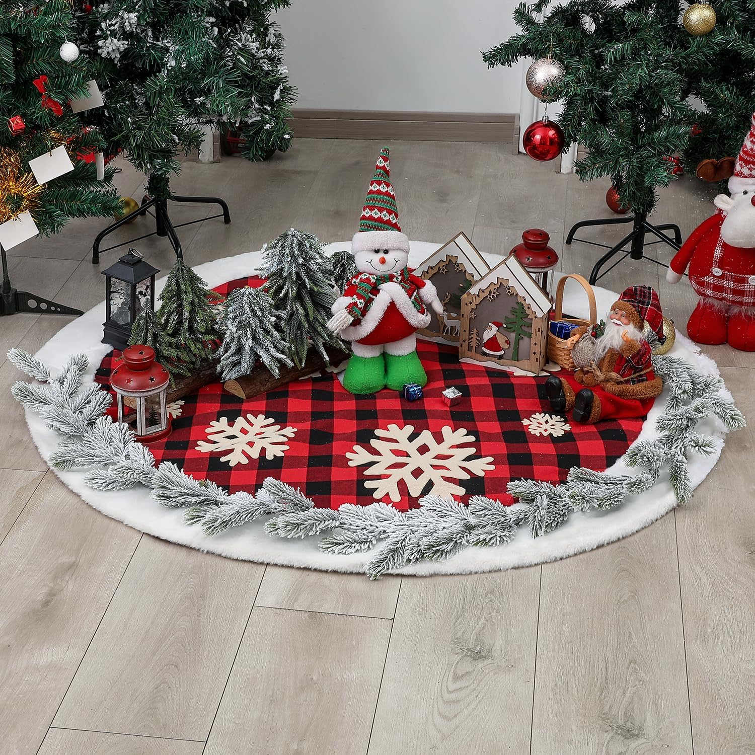 Guirnalda de Navidad de pino de nieve de 78 pulgadas, guirnalda de pino de Navidad para Navidad, temporada de vacaciones, mantel de mesa para