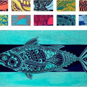 Nova Blue Tuna Fish – Toalla de playa de algodón a rayas (34 x 63) hecha de 100% algodón, toalla de piscina de secado rápido con diseño tropical, Nova Blue Tuna Fish – Toalla de playa de algodón a rayas (34 x 63) hecha de 100% algodón, toalla de piscina de secado rápido con diseño tropical,