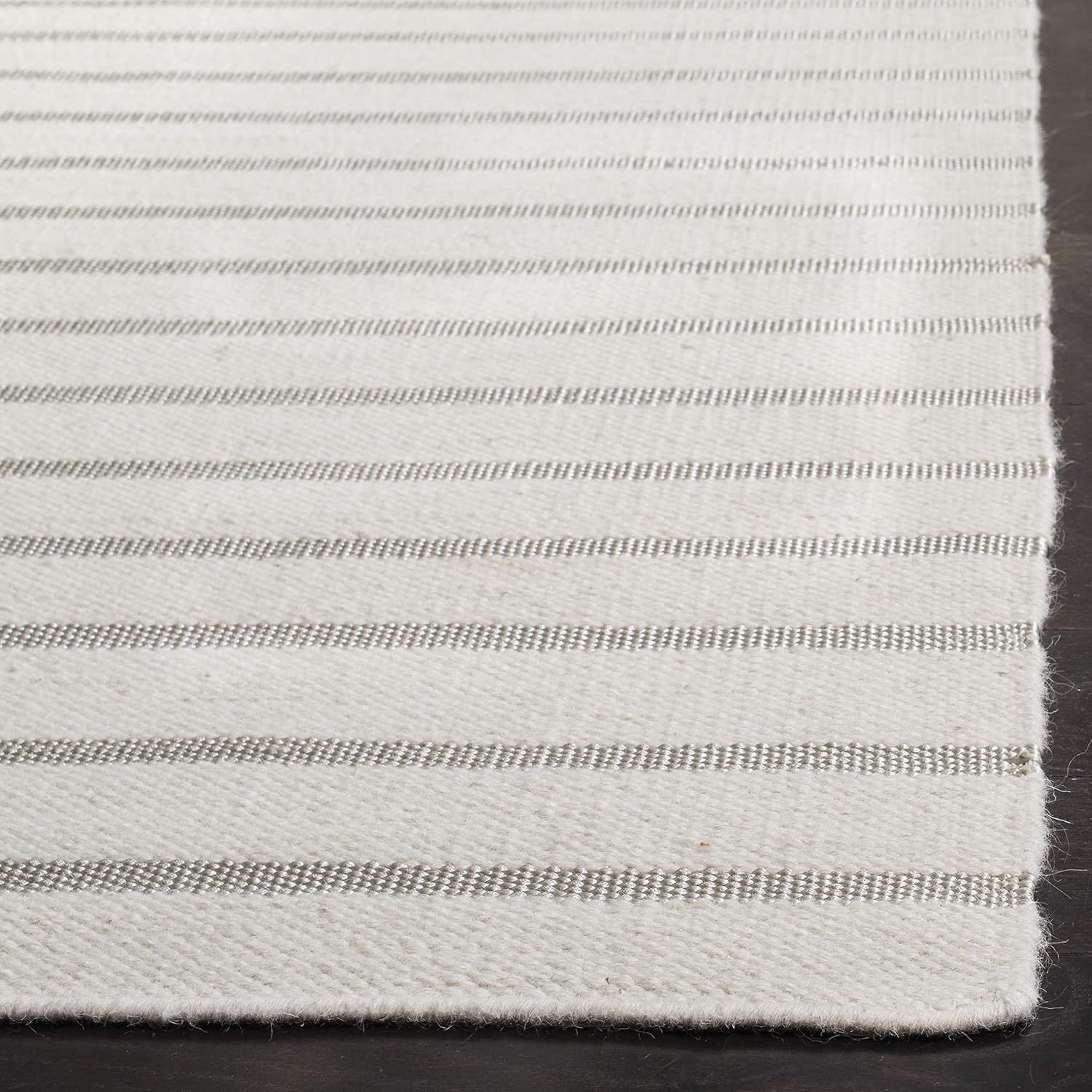 SAFAVIEH Dhurries Collection DHU313D – Alfombra de lana de primera calidad hecha a mano de 3 x 5 pies, color blanco