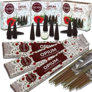 Paquete combinado de varillas de incienso y conos de incienso perfumados de opio, 60 varillas de incienso + 30 conos de insencia, incienso, conos de Paquete combinado de varillas de incienso y conos de incienso perfumados de opio, 60 varillas de incienso + 30 conos de insencia, incienso, conos de