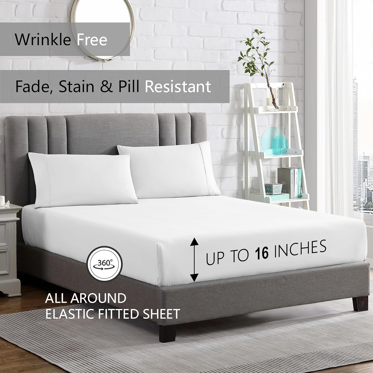 American Home Collection Juego de sábanas y fundas de almohada de 4 piezas, microfibra ultrasuave, transpirable, sin arrugas, fácil cuidado,