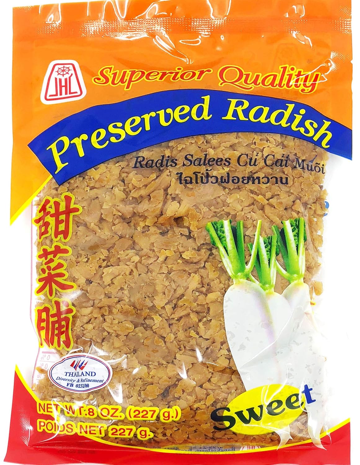Rábanonabo conservado picado o picado (8 onzas) Producto de Tailandia