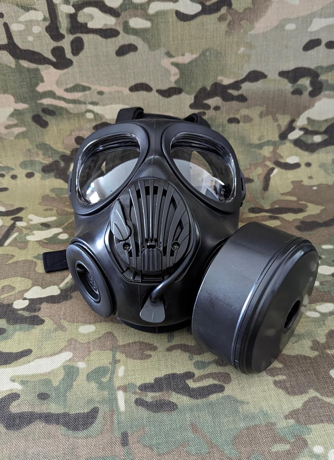 Máscara química de gas reutilizable de 1.575 in con filtro de cara completa CBRN de Corea del Sur con sistema de hidratación