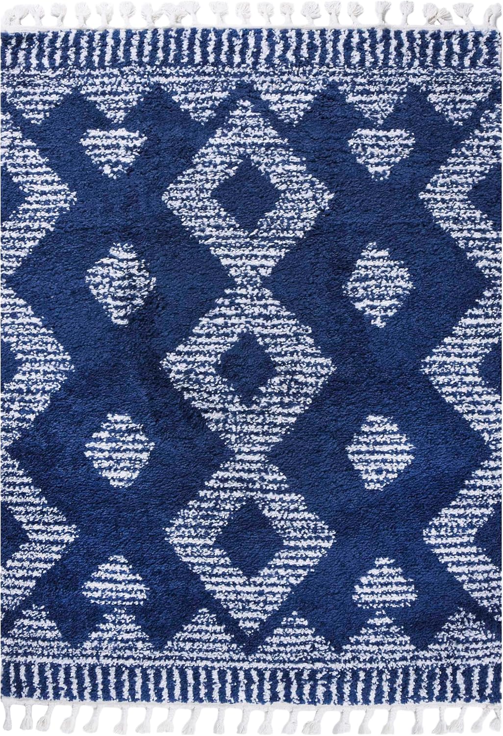 SUPERIOR Alfombra de pelo largo para interiores con borlas, perfecta para dormitorio, cocina, lavandería, entrada, oficina, sala de juegos, cubierta