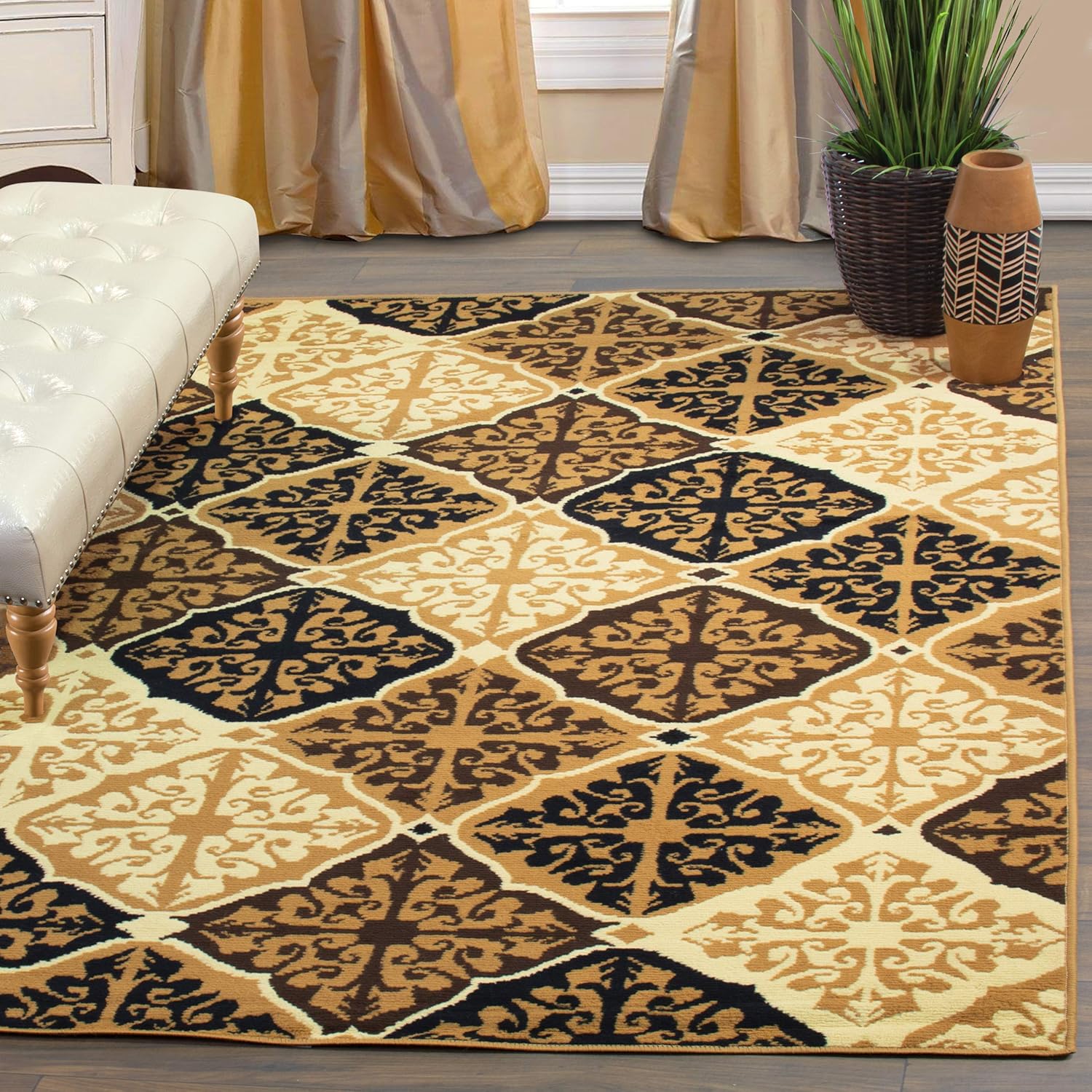 Superior Alfombras de área para dormitorio, casa de campo, cocina, entrada, lavandería, decoración de sala de estar, colección Duncan, 5 x 8 pies