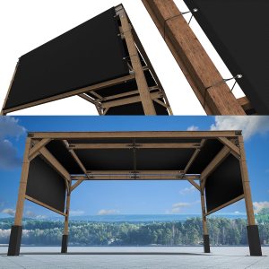 ShadeMart Cubierta de pérgola negra de 4 pies de ancho x 4 pies de largo, UPF50 con varillas y ojales de acero inoxidable, repuesto de toldo para ShadeMart Cubierta de pérgola negra de 4 pies de ancho x 4 pies de largo, UPF50 con varillas y ojales de acero inoxidable, repuesto de toldo para