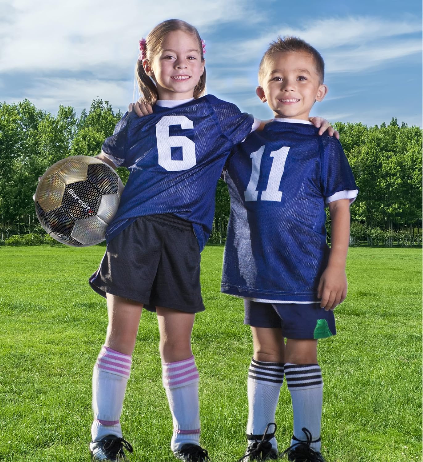 Barocity Balón de fútbol  Pelota oficial de primera calidad para niño y niña con genial patrón hexagonal iridiscente iridiscente de arcoíris,
