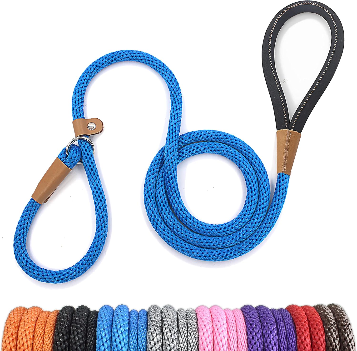 lynxking Paquete de 2 correas antideslizantes para perros de 6 pies, resistentes y trenzadas, correas de entrenamiento para perros medianos, grandes