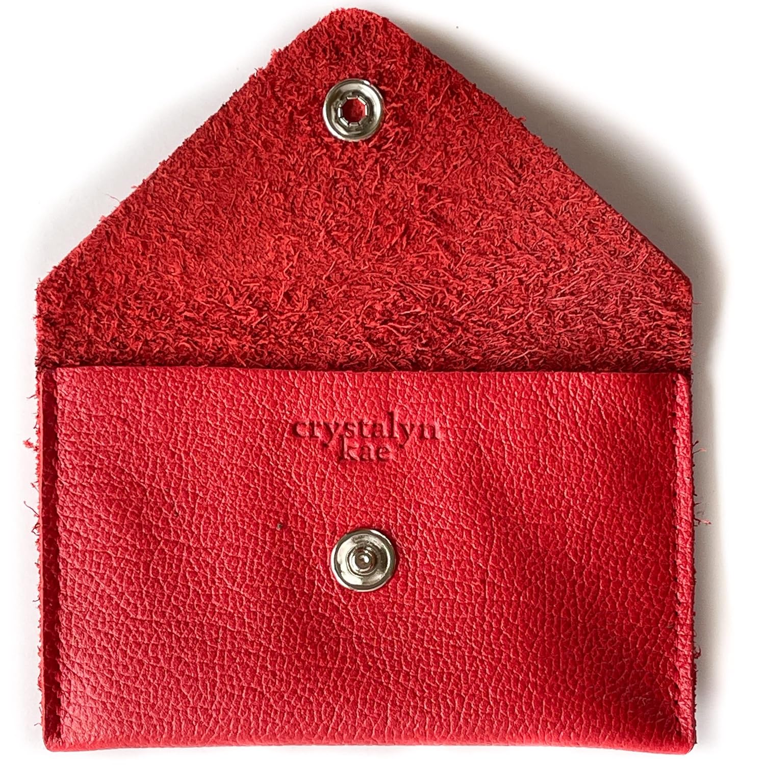 Leather Card Case Mini Wallet with Pearl Snap – Made in the USA